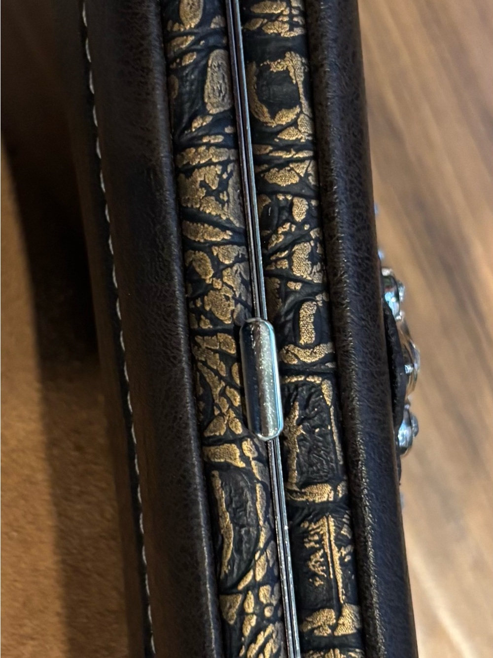 Embellished Rhinestone Cross Wallet Clutch - Picture 3 of 4